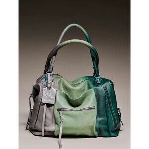 FREE PEOPLE We The Free Emerson LARGE Tote Bag In Green Ombre NWT